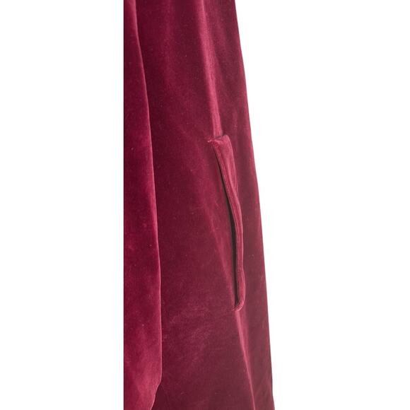 Vtg Betty Rose Burgundy Red Velvet Double Button 3/4 Length Coat Victorian Sz L? - Picture 6 of 9